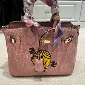 Pink Crossbody Bag with Cartoon Design